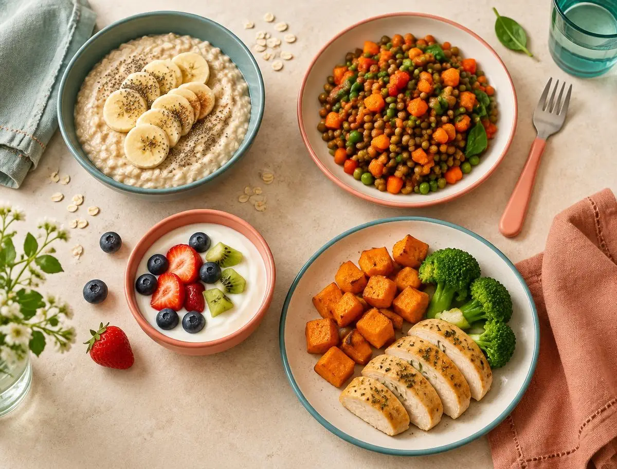 A vibrant selection of healthy meals for young children